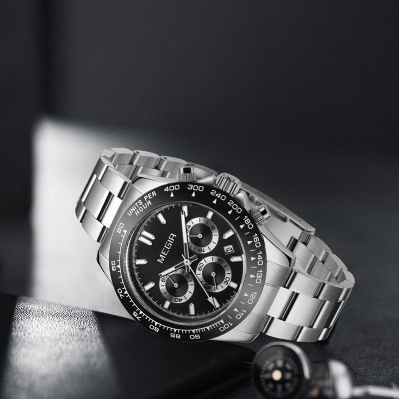 Megir Men’s Creative Quartz Chronograph – Stylish Luxury Wristwatch