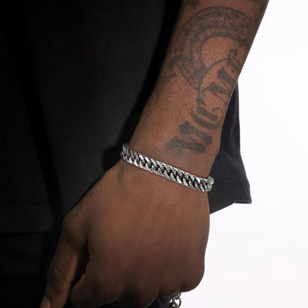 Men's 12mm Hip Hop Cuban Link Necklace & Bracelet Set – Diamond Clasp, Real Gold Plated Stainless Steel with Titanium Finish