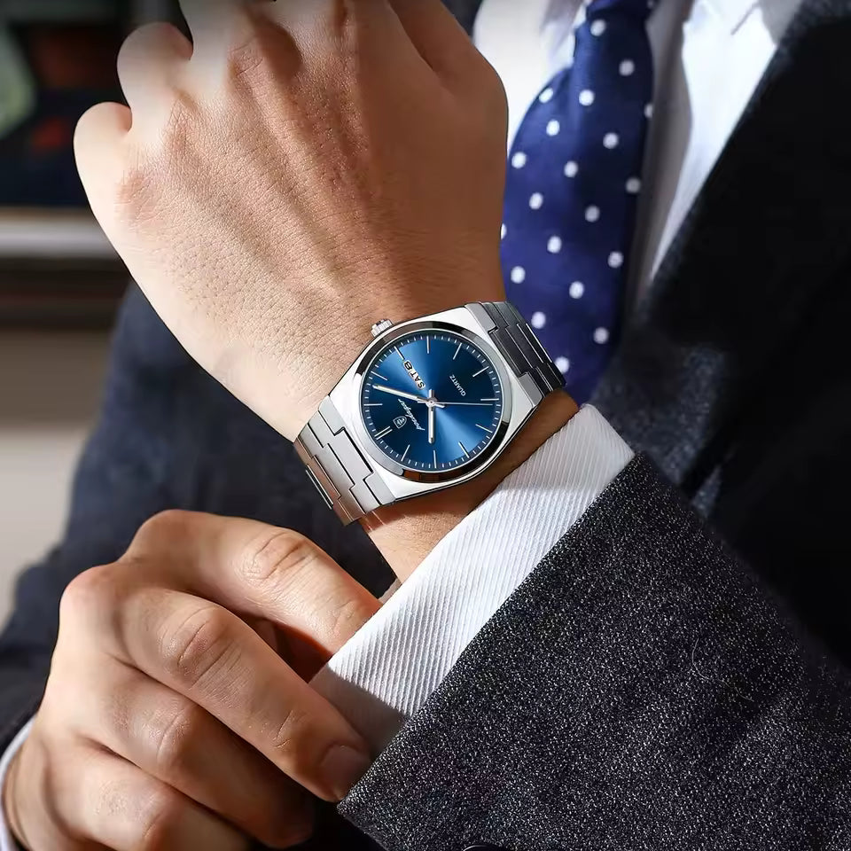 POEDAGAR Luxury Men's Watch – Elegant Stainless Steel Quartz Timepiece