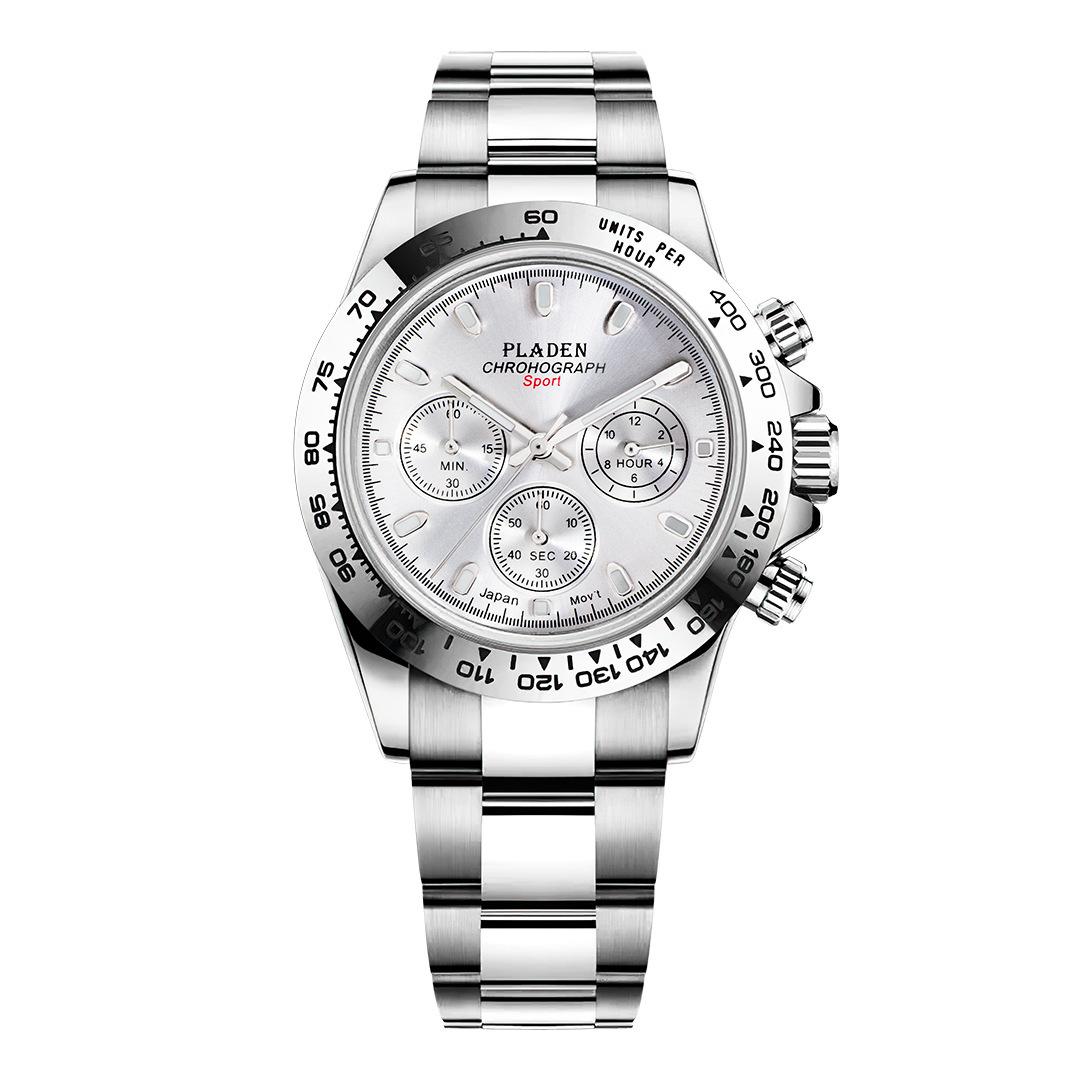 Pladen Men's Stainless Steel Quartz Watch – Classic Business, Luminous Sport Design
