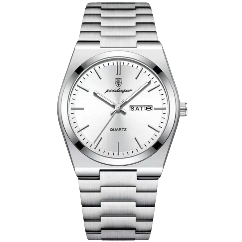 POEDAGAR Luxury Men's Watch – Elegant Stainless Steel Quartz Timepiece