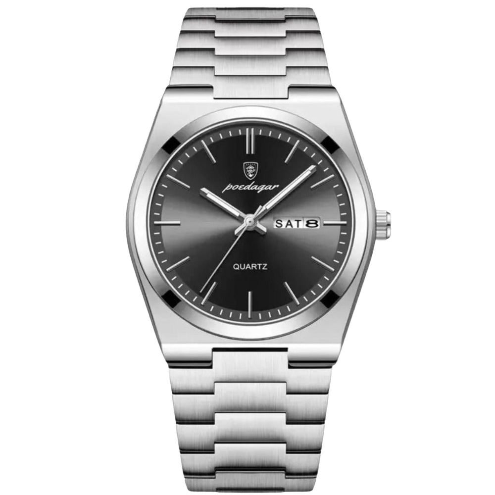 POEDAGAR Luxury Men's Watch – Elegant Stainless Steel Quartz Timepiece