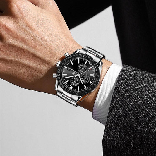 POEDAGAR Men Watches Analog Quartz Stainless Steel Watches for Men
