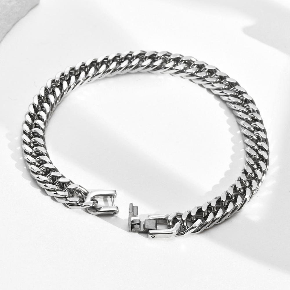 Men's 12mm Hip Hop Cuban Link Necklace & Bracelet Set – Diamond Clasp, Real Gold Plated Stainless Steel with Titanium Finish