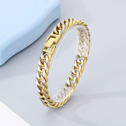 Men’s Retro Cuban Bracelet: Premium Titanium Steel with Hip-Hop Style