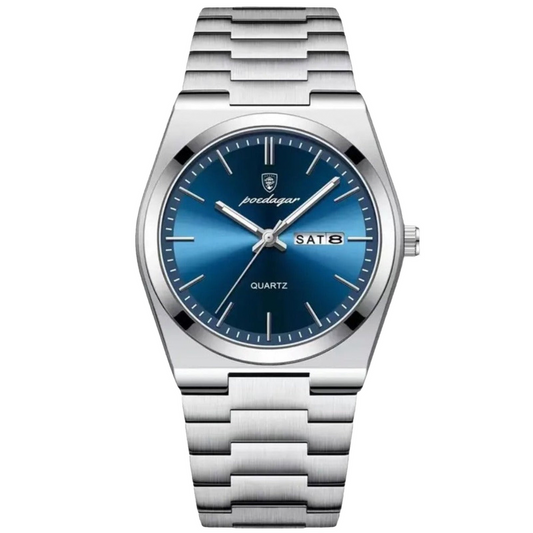 POEDAGAR Luxury Men's Watch – Elegant Stainless Steel Quartz Timepiece