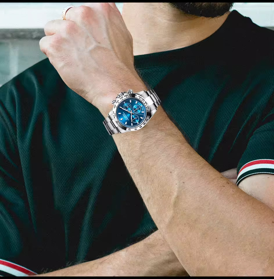 Pladen Men's Stainless Steel Quartz Watch – Classic Business, Luminous Sport Design