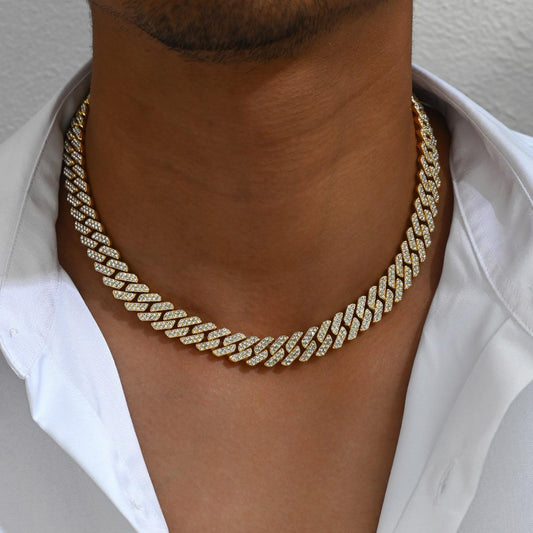 15mm Iced-Out Prong Cuban Chain